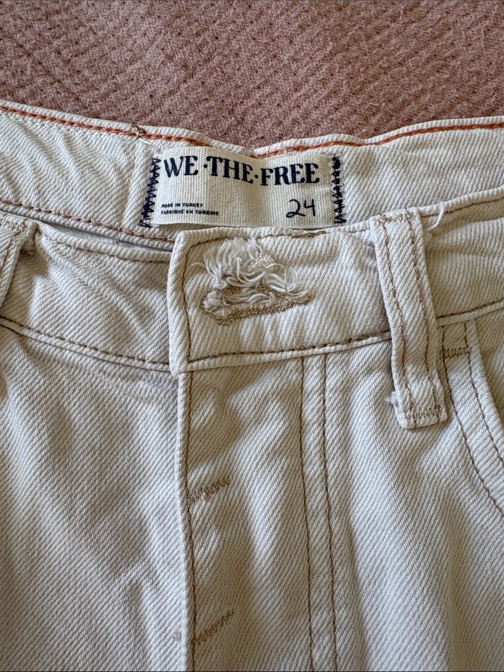 We The Free Cream High-Waist Utility Jeans - Picture 2 of 4